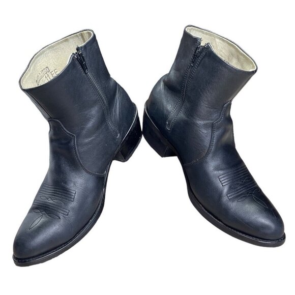 Durango | Shoes | Durango Mens Leather Black Embroidered Side Zip Ankle ...